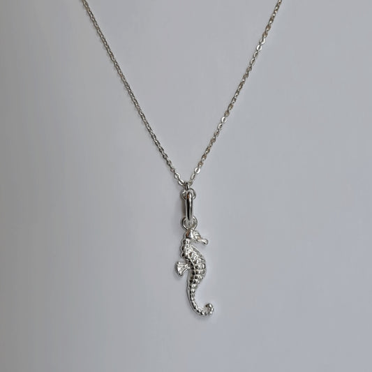 Athena's Silver Seahorse Pendant