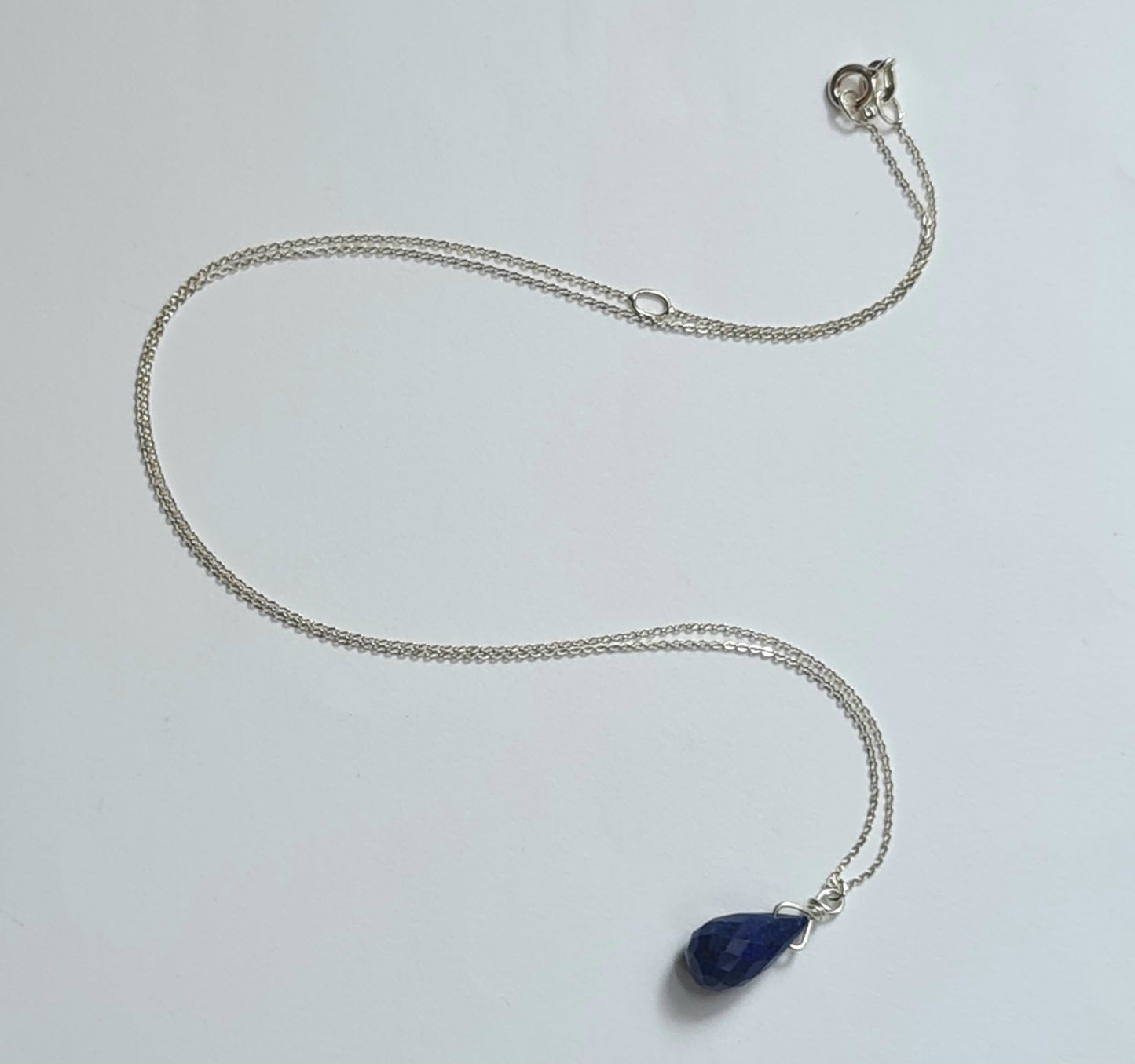 Oceanic Blue Lapis Lazuli Briolette Pendant