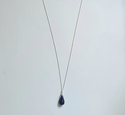 Oceanic Blue Lapis Lazuli Briolette Pendant